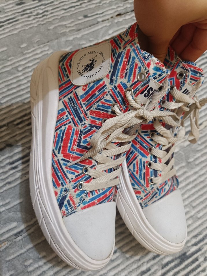 USPA Çok Renkli Yüksek Topuklu Kadın Spor Ayakkabı - Görsel 2