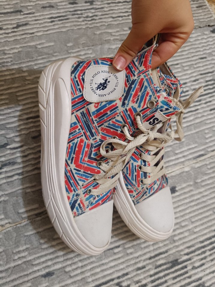 USPA Çok Renkli Yüksek Topuklu Kadın Spor Ayakkabı - Görsel 3