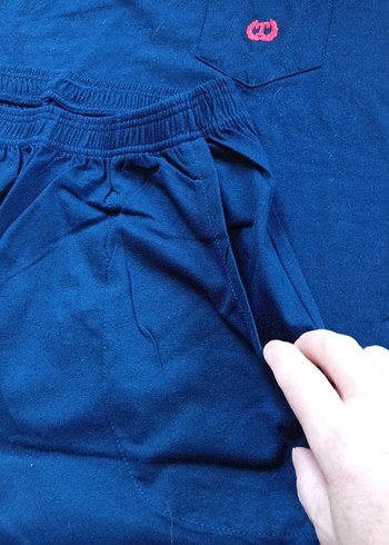 Lacivert Erkek Pijama Takımı Uzun Kollu  L beden - Görsel 7