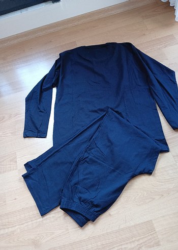 Lacivert Erkek Pijama Takımı Uzun Kollu  L beden - Görsel 2