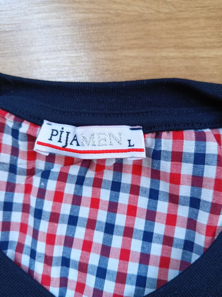 Lacivert Erkek Pijama Takımı Uzun Kollu  L beden - Görsel 4