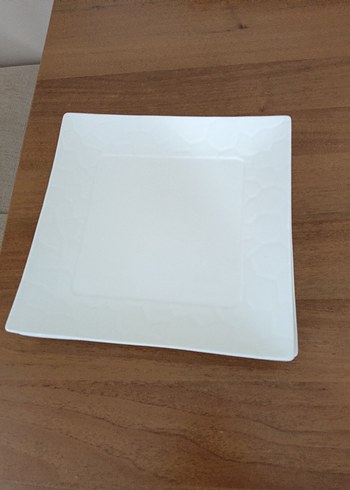 Beyaz Kare Tabak  servıs tabagı 3 adet - Görsel 2