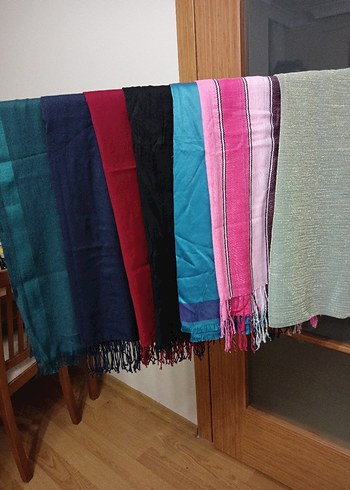 Kadın Renkli  Şal, Dökümlü - Görsel 5