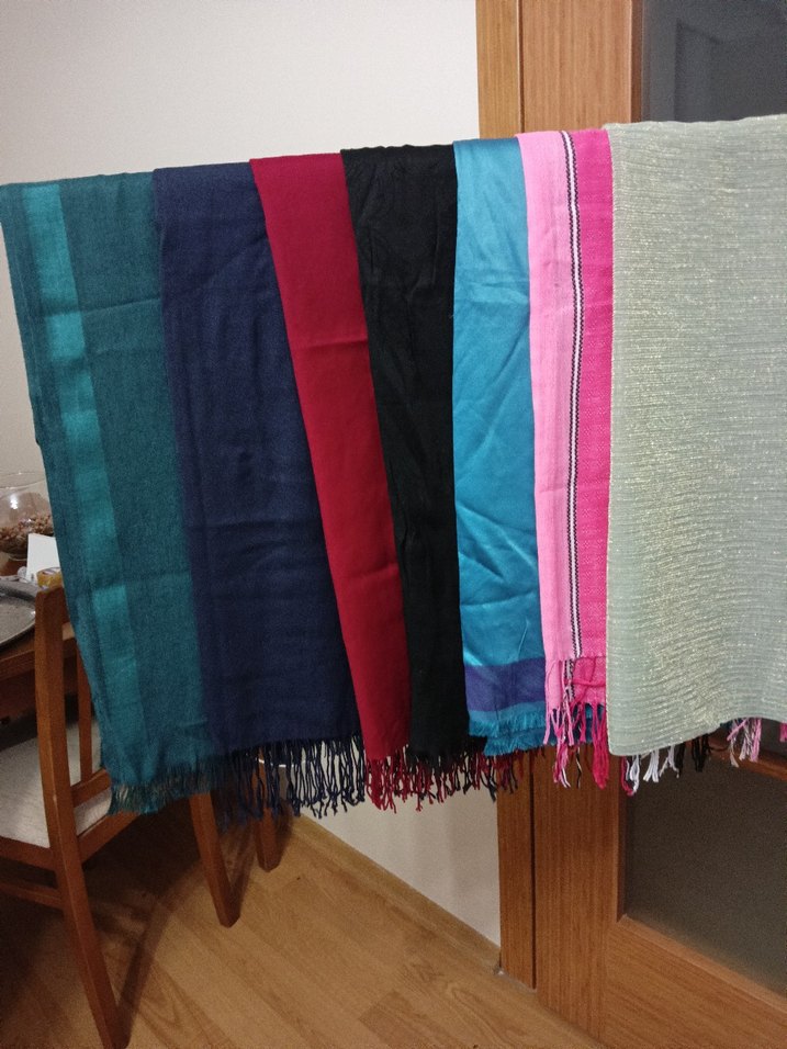 Kadın Renkli  Şal, Dökümlü - Görsel 3