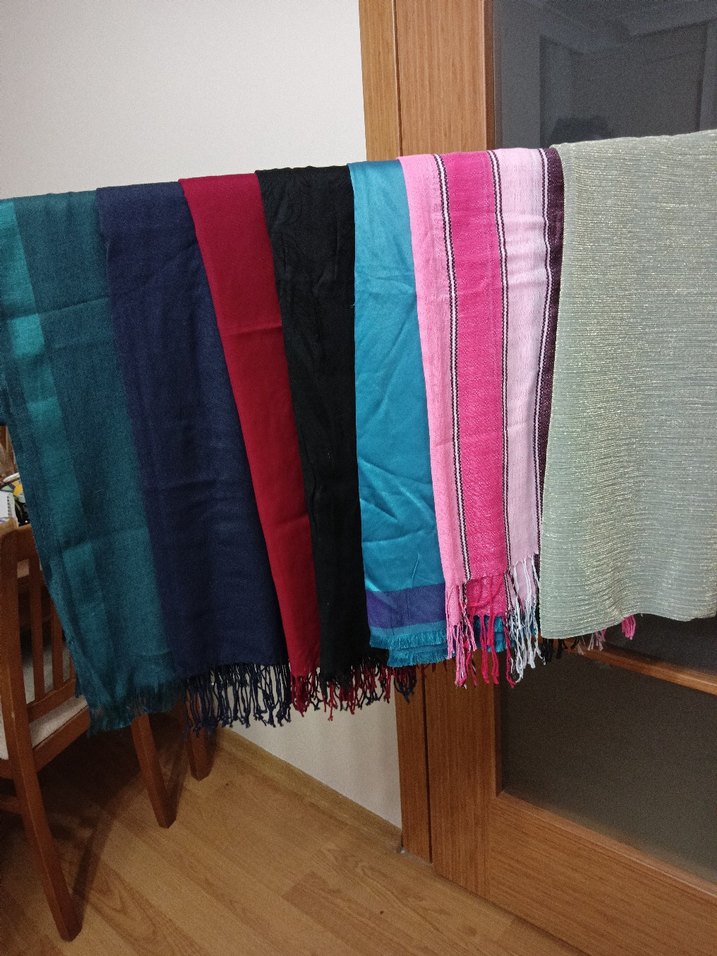 Kadın Renkli  Şal, Dökümlü - Görsel 5