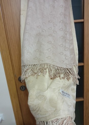 Bej Drapeli Kadın Şal - Görsel 3