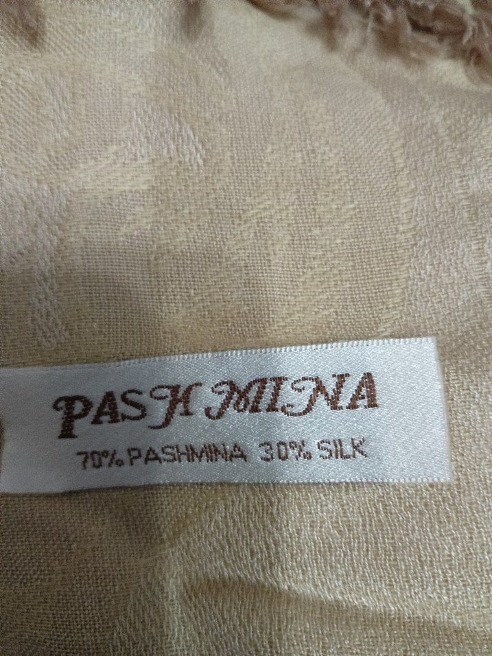 Bej Drapeli Kadın Şal - Görsel 2