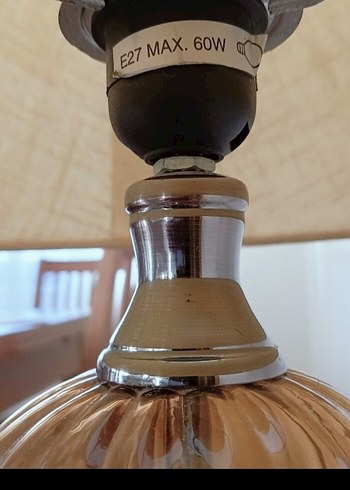 Bej Kumaş Abajur Masa Lambası - Görsel 4