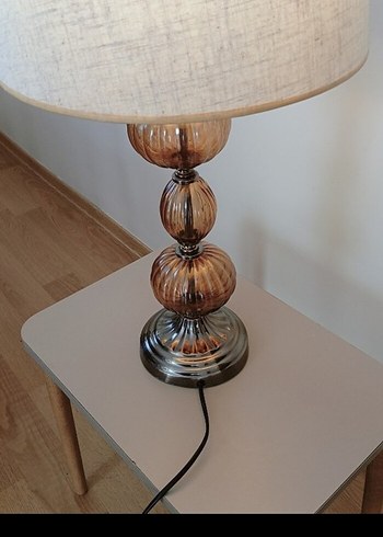 Bej Kumaş Abajur Masa Lambası - Görsel 3