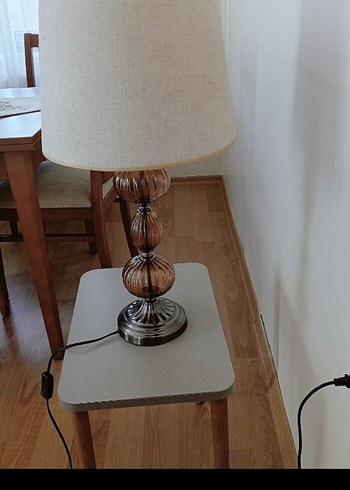 Bej Kumaş Abajur Masa Lambası - Görsel 2