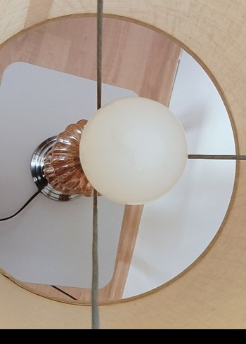 Bej Kumaş Abajur Masa Lambası - Görsel 5