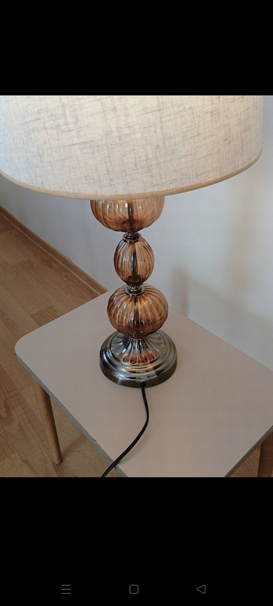 Bej Kumaş Abajur Masa Lambası - Görsel 3