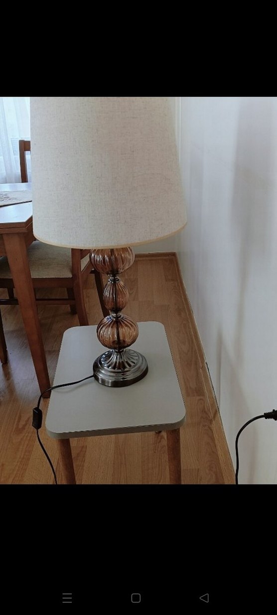 Bej Kumaş Abajur Masa Lambası - Görsel 2