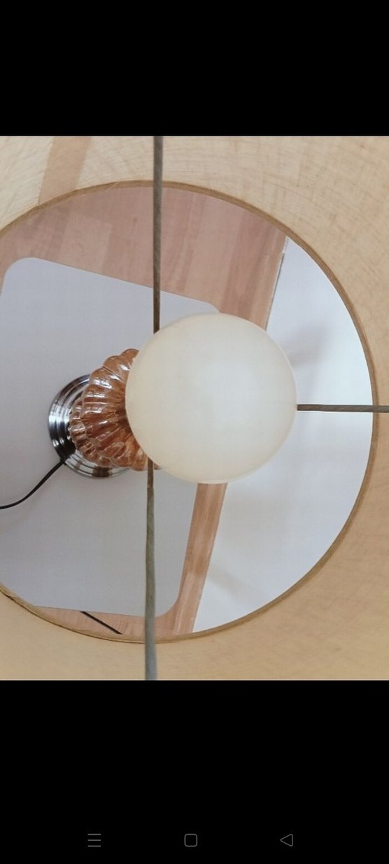 Bej Kumaş Abajur Masa Lambası - Görsel 5