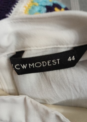 Nakışlı Beyaz Uzun Kollu Bohem Tunik LC waikiki 44 beden - Görsel 5