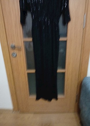 Gusto  S beden Siyah Parlak Uzun Kadın Tulum - Görsel 3