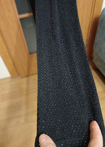 Gusto  S beden Siyah Parlak Uzun Kadın Tulum - Görsel 4