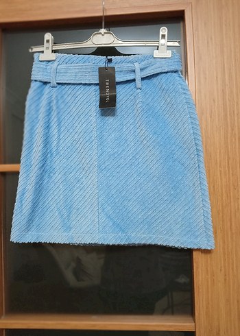 Trendyol 34 beden Mavi Kemerli Mini  Etek - Görsel 3