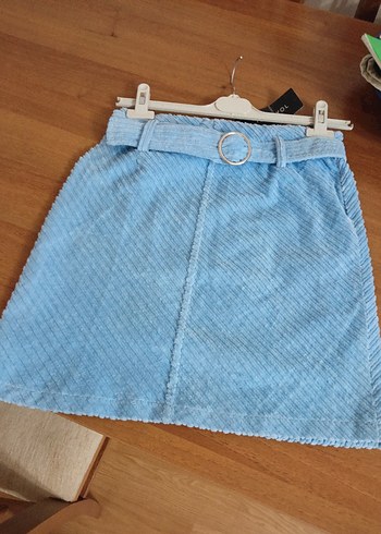 Trendyol 34 beden Mavi Kemerli Mini  Etek - Görsel 4