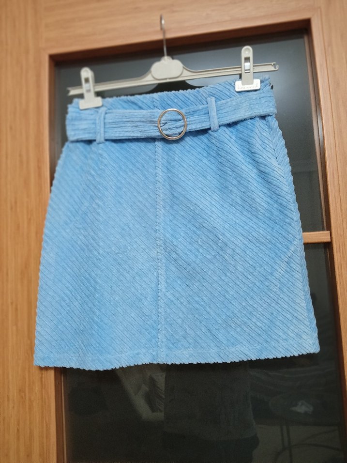 Trendyol 34 beden Mavi Kemerli Mini  Etek - Görsel 2