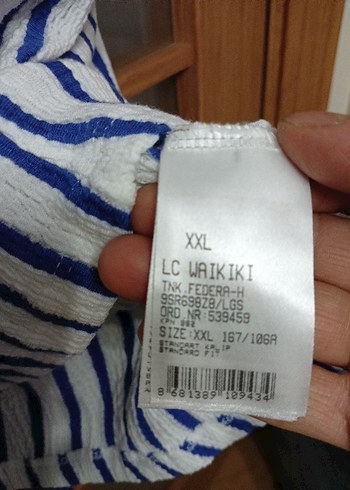 LC waikiki XXL Mavi Çizgili V Yaka elbise - Görsel 5