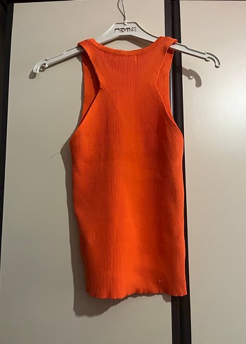 Turuncu Kısa Örgü Kadın crop - Görsel 4