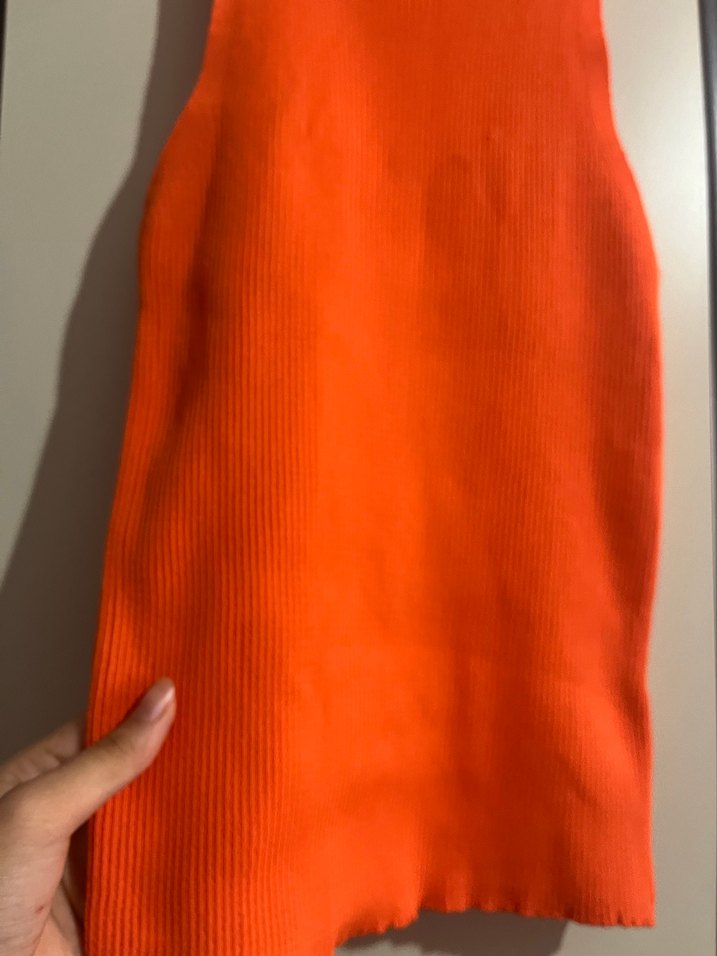 Turuncu Kısa Örgü Kadın crop - Görsel 3