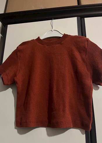 Kadın Koyu Kahverengi Kısa Kollu Tişört - Görsel 2