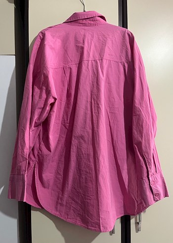 Pembe Keten Kadın Gömlek - Görsel 5