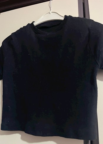 Siyah Kadın Kısa Kollu Basic Tişört - Görsel 3