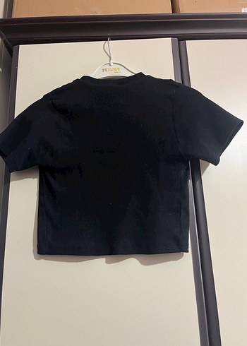 Siyah Kadın Kısa Kollu Basic Tişört - Görsel 4