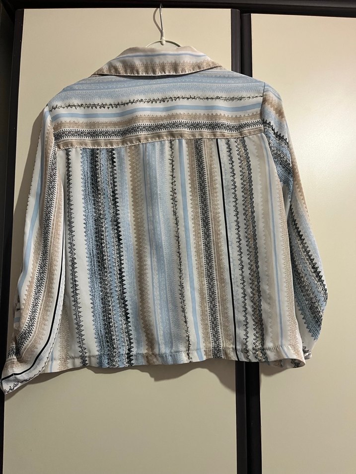 Bohem Uzun Kollu Düğmeli Mini Gömlek - Görsel 5