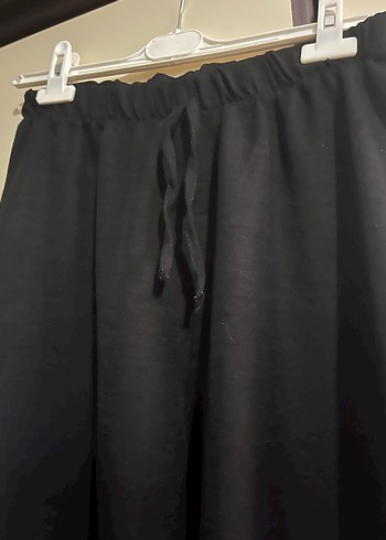 Siyah Bol Kesim Keten Pantolon - Görsel 2