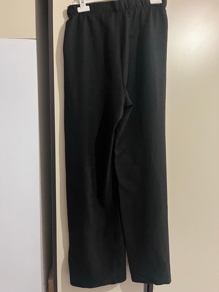 Siyah Bol Kesim Keten Pantolon - Görsel 3