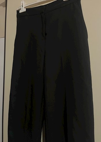 Siyah Kadın Kumaş Pantolon Midi Boy - Görsel 2