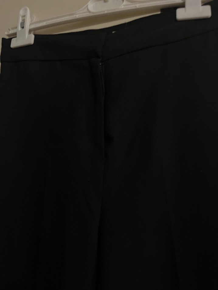 Siyah Kadın Kumaş Pantolon Midi Boy - Görsel 3
