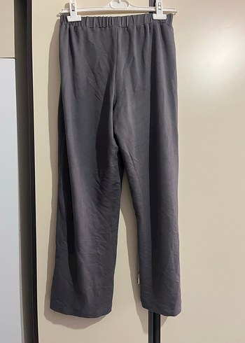 Gri Kadın Keten Piliseli Rahat Pantolon - Görsel 3