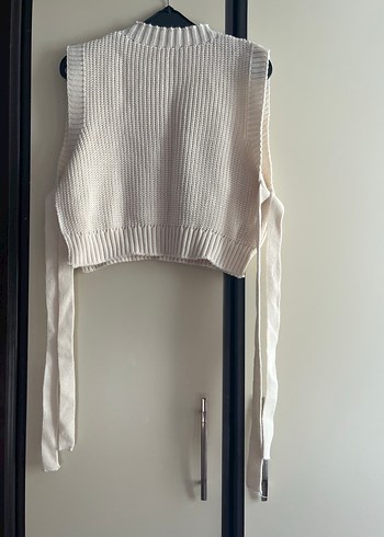 Kadın Beyaz Nakışlı Triko Süveter - Görsel 6