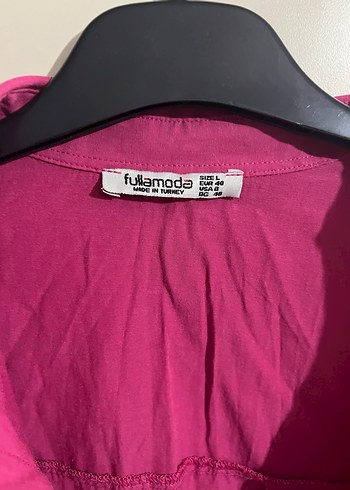 Düğmeli Pembe Kadın Gömlek - Görsel 9