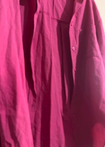 Düğmeli Pembe Kadın Gömlek - Görsel 4