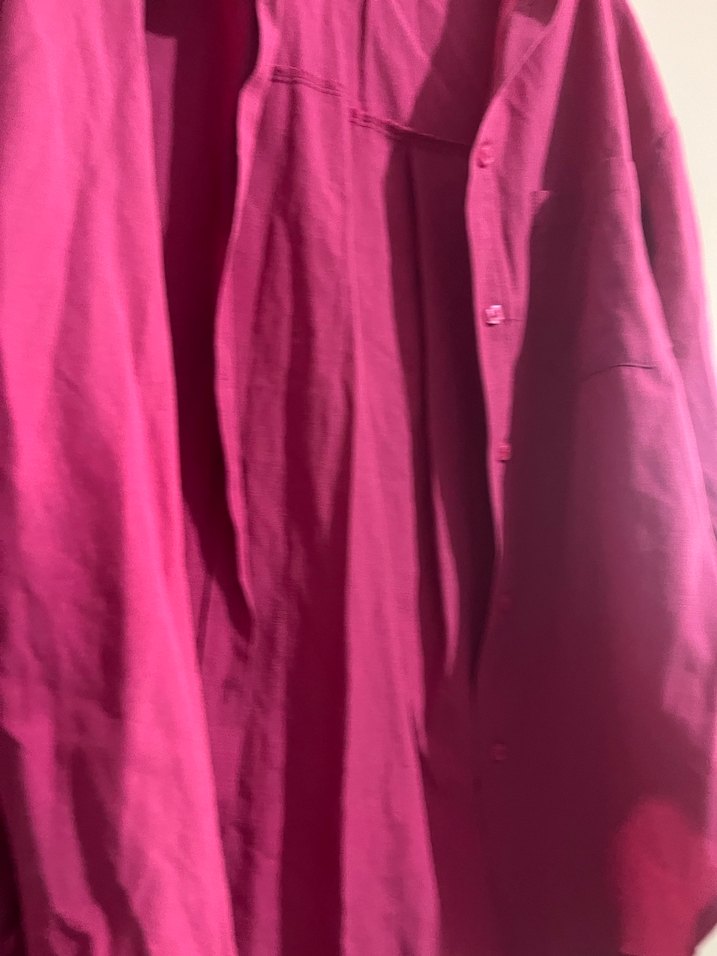 Düğmeli Pembe Kadın Gömlek - Görsel 4