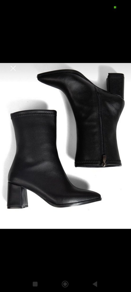 Siyah Deri Stiletto Topuklu Kadın Bot - Görsel 5