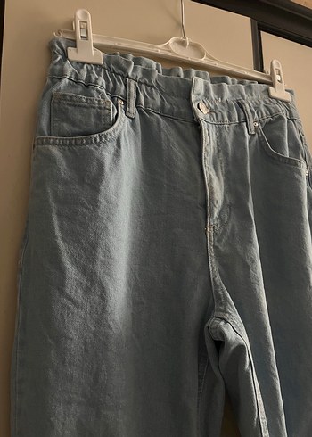 Pastel Mavi Rahat Kesim Kadın Kot Pantolon - Görsel 2