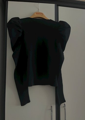 Siyah Kadın Fırfırlı Uzun Kollu Bluz - Görsel 5