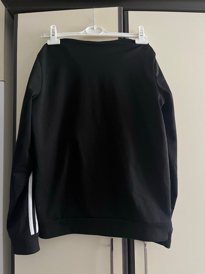 ORİJİNAL Kadın Siyah Fermuarlı Yüksek Yaka Eşofman Üstü - Görsel 4