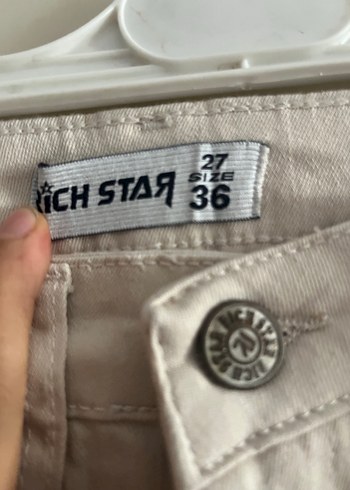 Beyaz Regular Fit Midi Kadın Keten Jean - Görsel 3