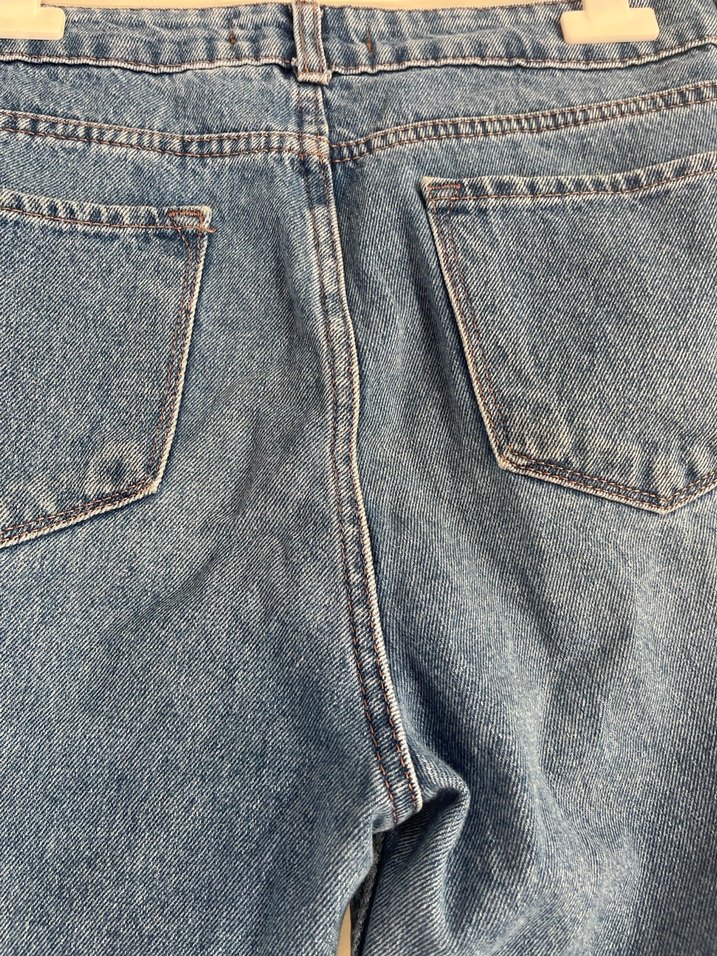 Mavi Bol Kesim Midi Kot Pantolon - Görsel 4