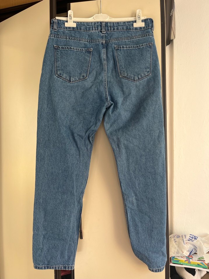 Mavi Bol Kesim Midi Kot Pantolon - Görsel 3