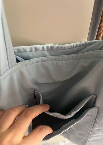 Buz mavisi Minimalist Kadın Omuz Çantası - Görsel 3