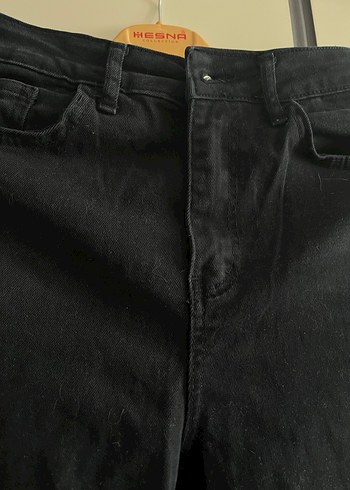 Siyah Keten Midi Kadın Pantolon - Görsel 3